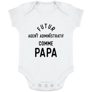 BODY body bébé | Cadeau imprimé en France | 100% coton | Futur agent administratif comme papa