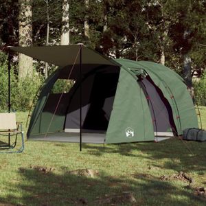 TENTE DE CAMPING Tente de camping 4 personnes vert 420x260x153 cm t