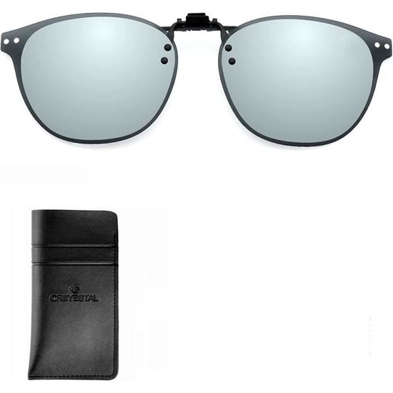 Clip Solaire Polarisé CREYESTAL - Surlunettes Relevables Ultra Légères - Protection UV400 Certifiée CE - Homme/Femme