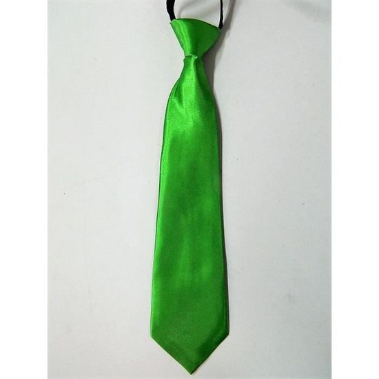 Plaine Satin élastique Cravate-Garçons-Comme neuf-Vert