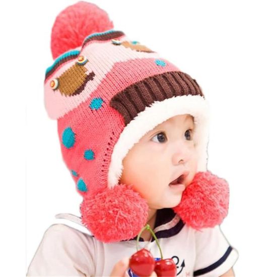Mivogue Bonnet Pour Bebe Hiver Cache Oreille Petit Enfant Garcon Fille Crochet En Laine Tricote Chaud 064 Rose Rose Achat Vente Bonnet Cagoule Soldes Sur Cdiscount Des Le Janvier Cdiscount