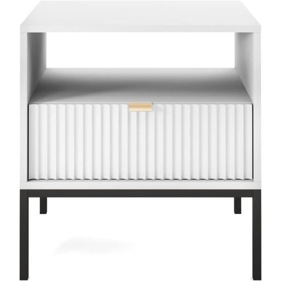 Eliving LAMELLI Lot de 3 tables de chevet de style moderne, longueur 104 cm en deux couleurs