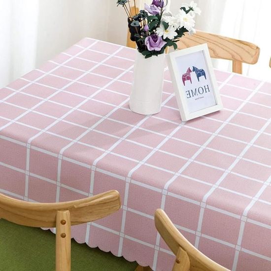 Nappe En Vinyle PVC Rectangulaire 137x185 Cm - Résistante Aux Taches, Facile à Nettoyer, Motif Géométrique