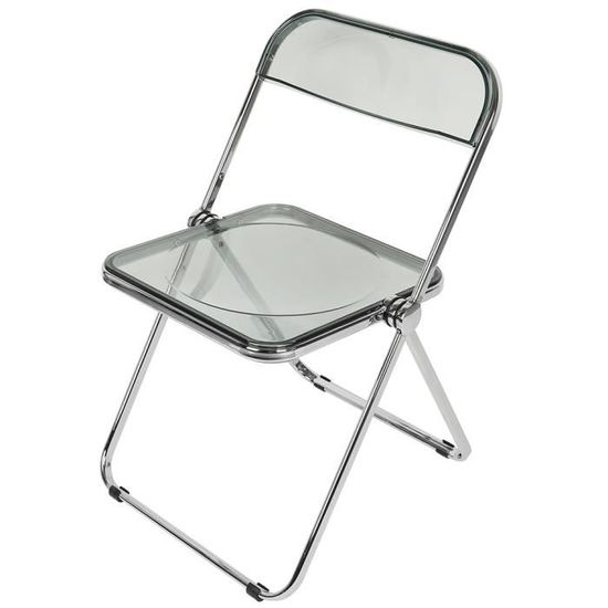 1 Chaise de salle à manger pliable - confortables, exquis, durable- transparent gris acrylique et acier