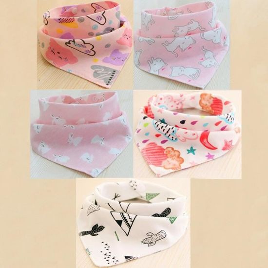 Bavoirs Bébé Hamish Lot De 5 - Motif Vache, Coton Doux, Fermeture Pression
