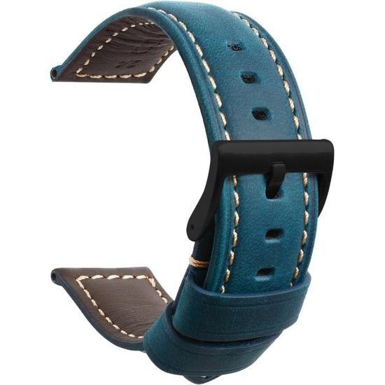 Bracelet de montre Chiffre Rouge 41 mm Caoutchouc noir à motif Macrocannage