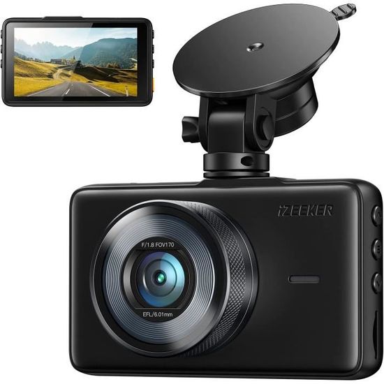 Dashcam iZEEKER GD100 - Caméra de Voiture FHD 1080P - 170° 3" Full HD LCD Écran avec Vision Nocturne Enregistreur de Conduite