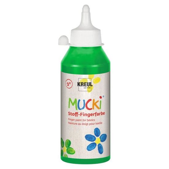 Kreul Mucki Peinture Au Doigt Pour Tissu 250 Ml Blanc – Sans Paraben, Végétalienne, Lavable, Dès 2 Ans