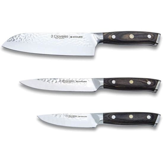 Ensemble Couteaux Cuisine MOSFiATA 13cm + 9cm Acier Allemand Inoxydable Avec Couvercles