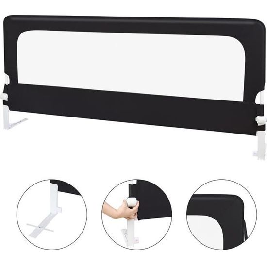 Barrière de Lit Protection de lit de sécurité compacte - MENGDA - Noir - 180 cm