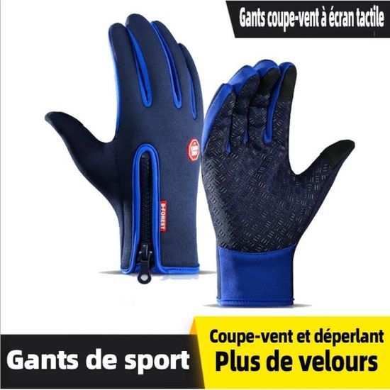 Gants de moto d'hiver résistants à l'eau pour écran tactile, gants chauds anti-chute pour équitation, VTT, UTV, motoneige, ski, sports de plein air, noir (L