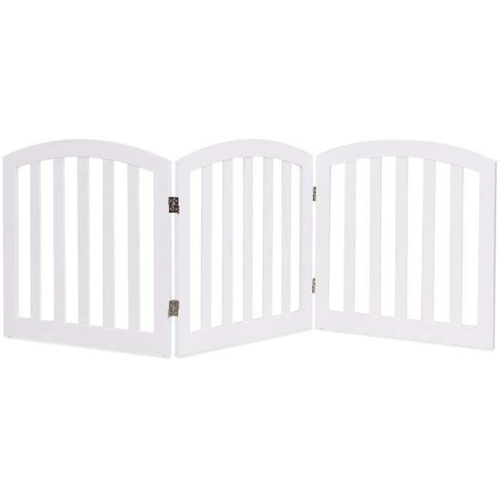 Barriere de Sécurité pour Animaux Domestiques avec 4 Panneaux en Haut Arqué,Tenir Librement,Barrière Modulable Pliable
