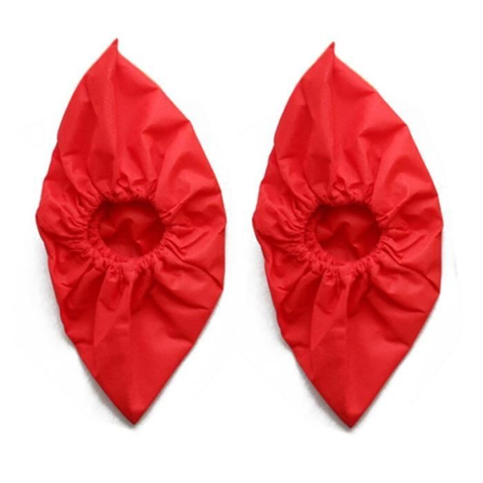 Couvre chaussures réutilisables Non tissés épais couvre chaussures lavables antistatiques antidérapants couvre - Type Rouge