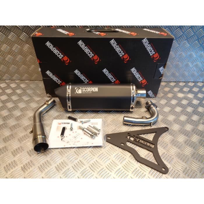 pot echappement ligne silencieux scorpion serket parallel inox noir scooter peugeot 125 django RPG105BCER bihr 76013827