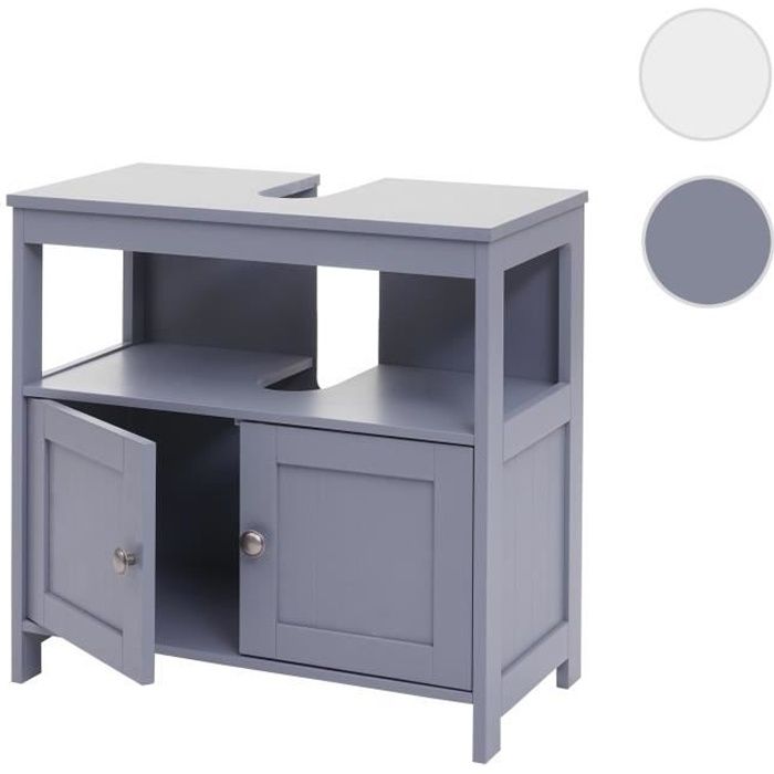 Meuble sous-vasque HWC-B63, meuble sous-vasque, 60x60x30cm ~ gris