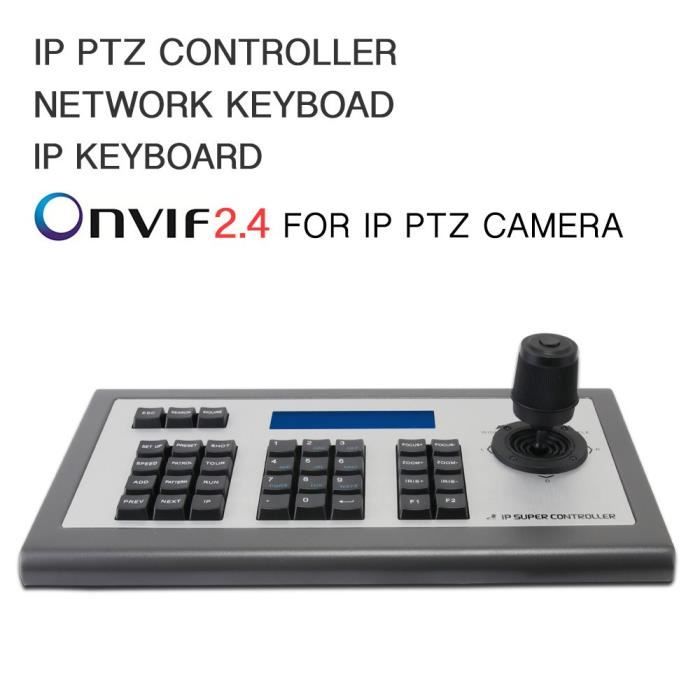 LEFTEK 4D IP PTZ contrôleur avec écran LCD moniteur protocole Onvif Compatible avec Sony - Hikvision - Dahua - TVT - Uniview, etc