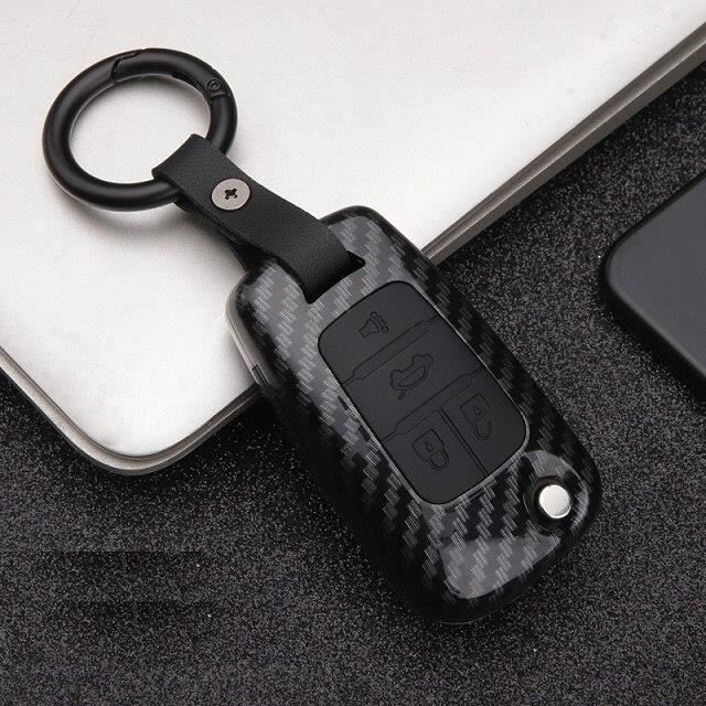 Coque clé,Étui pour clé télécommande pliable, pour OPEL-VAUXHALL, pour Astra J, Corsa E, Insignia - Type 4button Carbon black