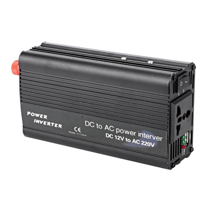 Drfeify onduleur de voiture Convertisseur de puissance de chargeur USB simple onduleur 3000W DC 12V à AC 220V-240V (noir)