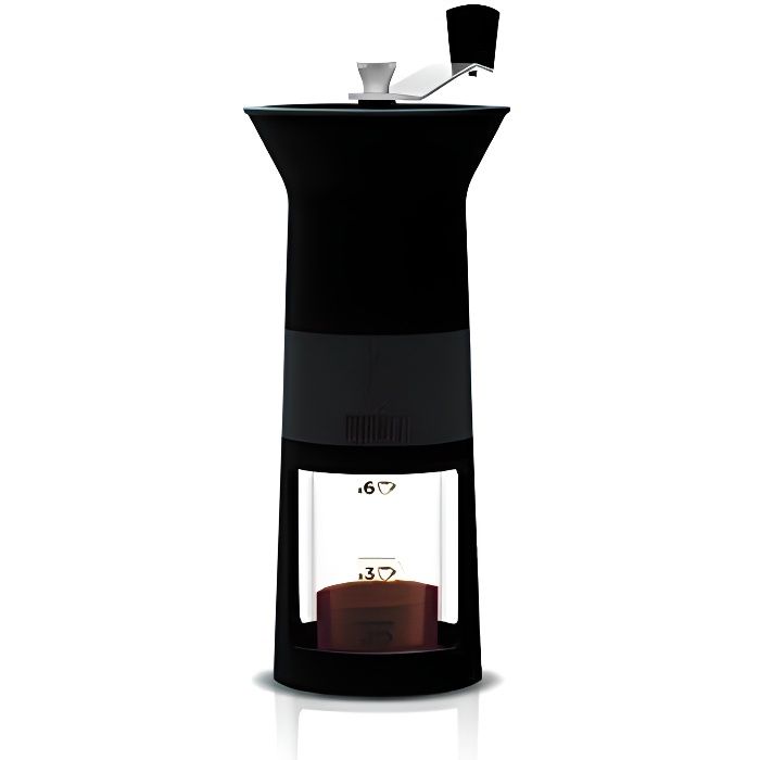 Bialetti DCDESIGN03 - ELECTROMENAGER - MOULINS A CAFE - Moulin à Café Manuel Noir Plastique 11,5x8,5x21,5 cm