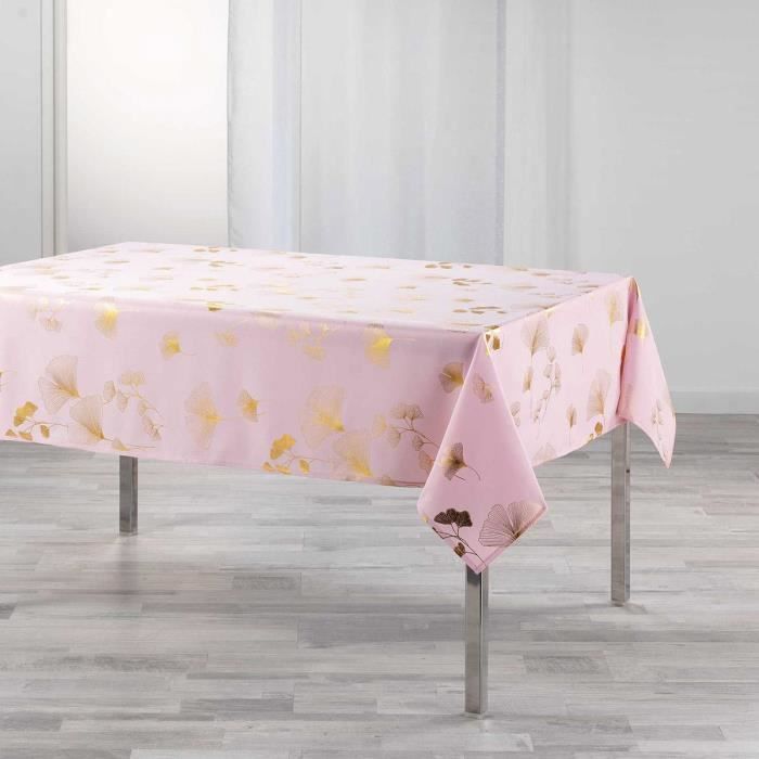 Nappe rectangulaire 150x240 cm métallisé Bloomy rose or 150 x 240 Rose