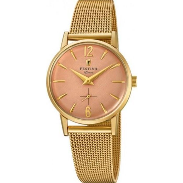 Montre Festina femme Extra acier doré maille milanaise F20259/2