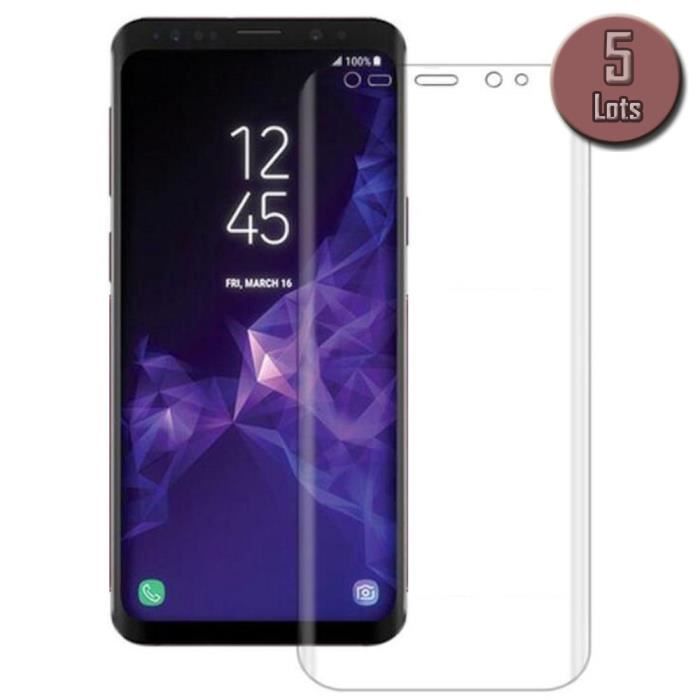 Lot de 5 films de protection d'écran incurvé pour Samsung Galaxy Note9 (Note 9) bords arrondis - Films en plastique souple