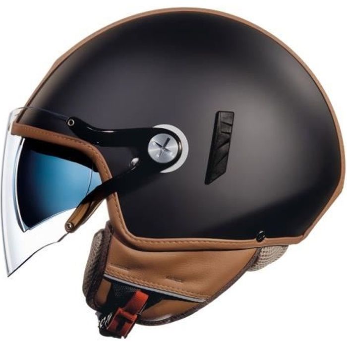 Casque moto jet vintage NEXX SX.60 CRUISE 2 (M - Noir/CAMEL mat)
