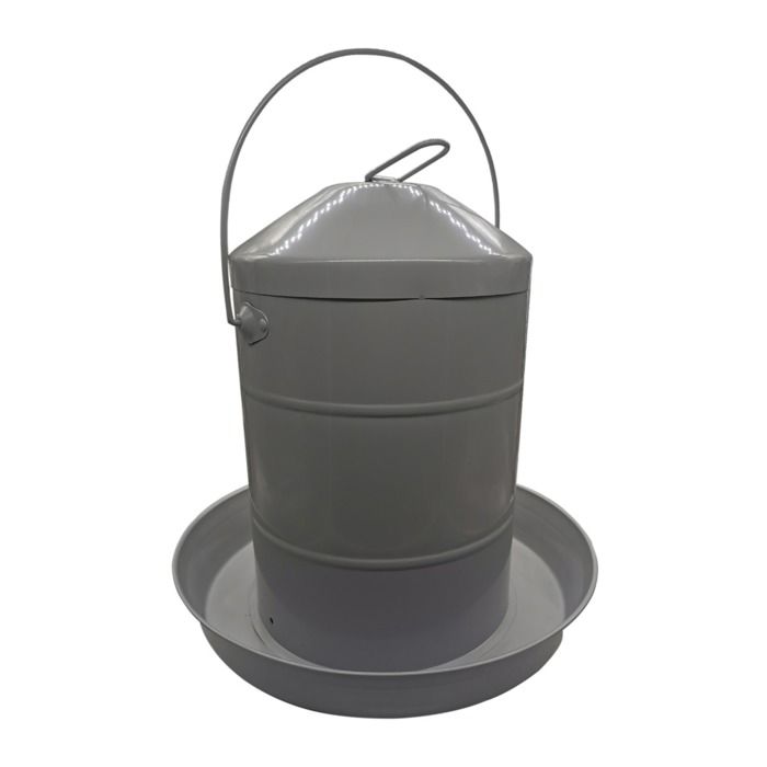Abreuvoir Poule Galvanisé Gris Avec Anse 12l - Gaun