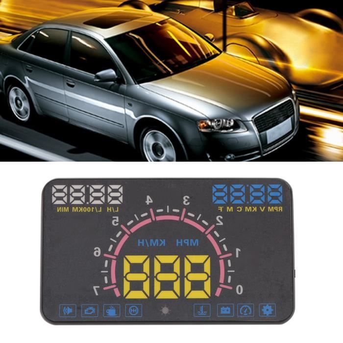 Affichage tête haute de voiture E350 HUD Avertissement de vitesse de diagnostic de données de voiture de 5,8 pouces