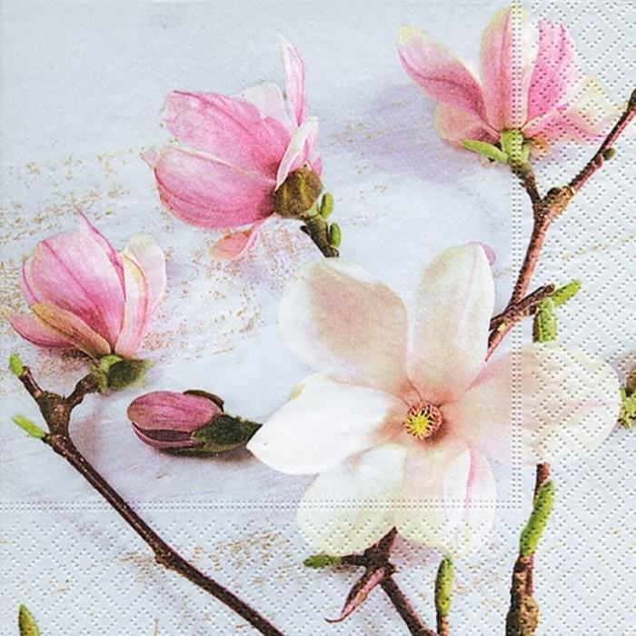 PAPER DESIGN - 20 Serviettes 33x33 cm - Magnolia