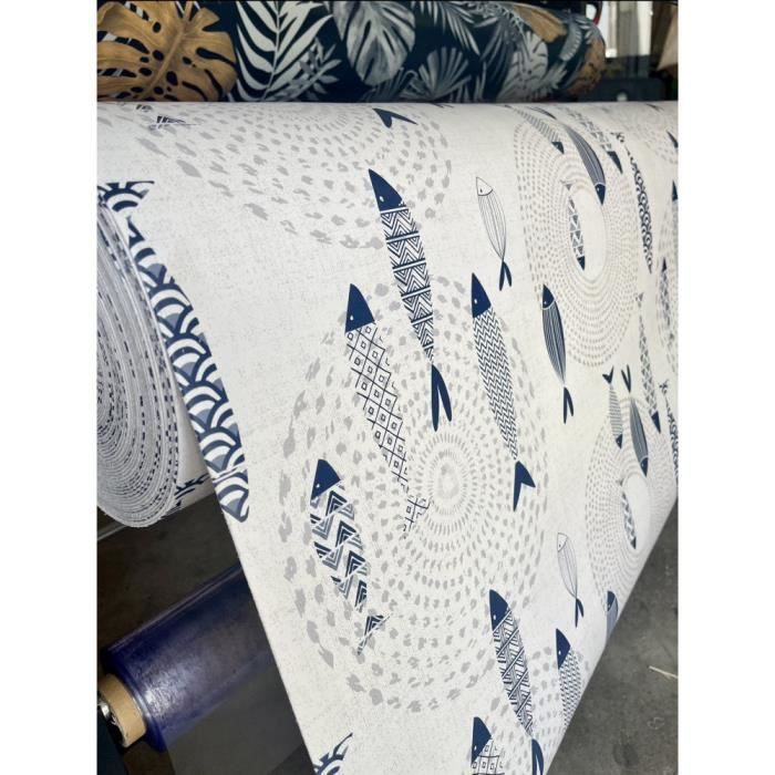 Nappe Bulgomme imprimée Poissons - Au mètre - 140 x 120 cm