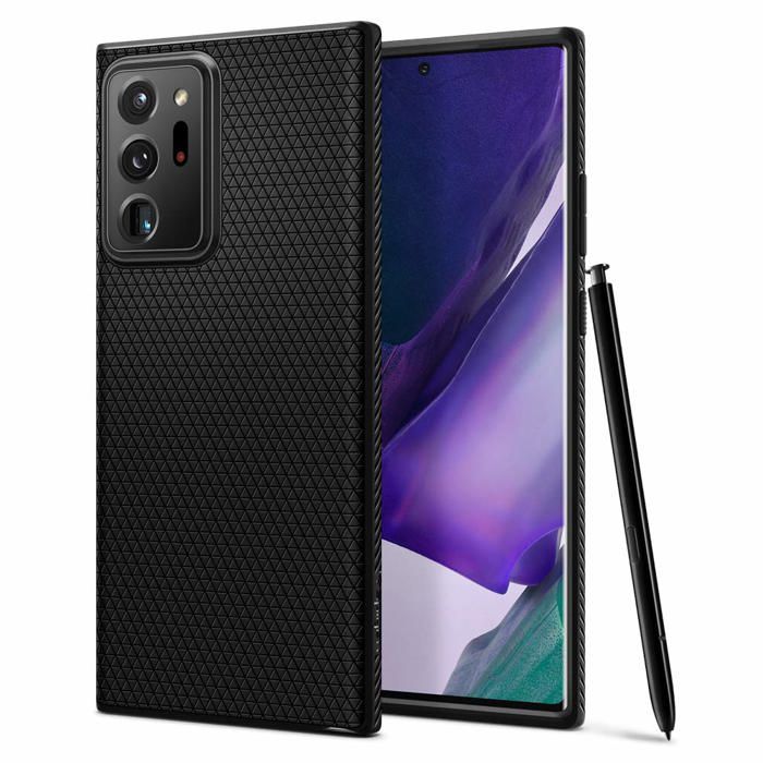 Spigen Coque Samsung Note 20 Ultra Liquid AIr Motif Droid Prise En Main Ergonomique Souple - Noir