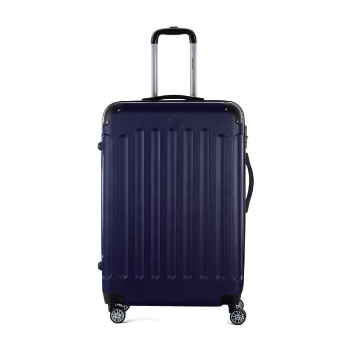 Valise XXL 70 cm, 4 roues doubles- couleur Bleu 75 x 46 x 28 Cm