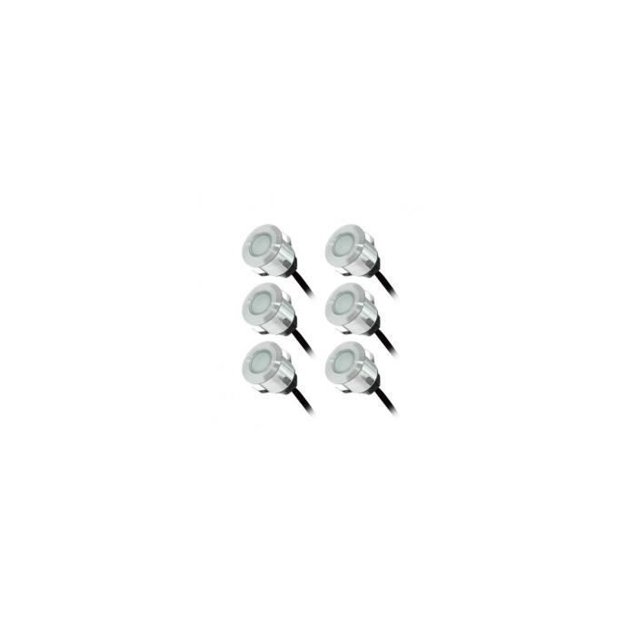 PACK 6 x SPOT LED Encastrable Terrasse 12V 4000°K Blanc Neutre + Transfo 230V