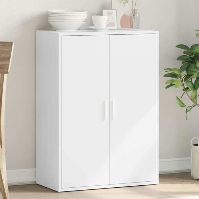 vidaXL Buffet Armoire Latérale avec Étagères et Portes Meuble de Rangement Salon Salle de Séjour Intérieur Moderne Blanc 840485
