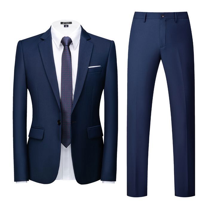 Allthemen Costume Homme 2 Pièces Slim Fit Smoking Mariage - Veste Et Pantalon Couleur Pure