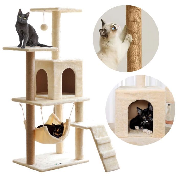 Meilleurs prix pour Tutumi Arbre à chat Griffoir beige 124x49x41 cm