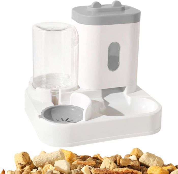 Meilleurs prix pour Distributeur Croquettes Chat/de Nourriture 2 en 1, Mangeoire pour Animaux De Compagnie, Distributeur Automatique D'aliments