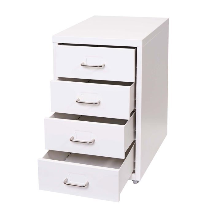 Caisson a tiroirs armoire de bureau 48x28x41 cm 4 tiroirsen acier blanc 04_0008261 Caisson a tiroirs armoire de bureau 48x28x41 cm 4 tiroirsen acier blanc 04_0008261