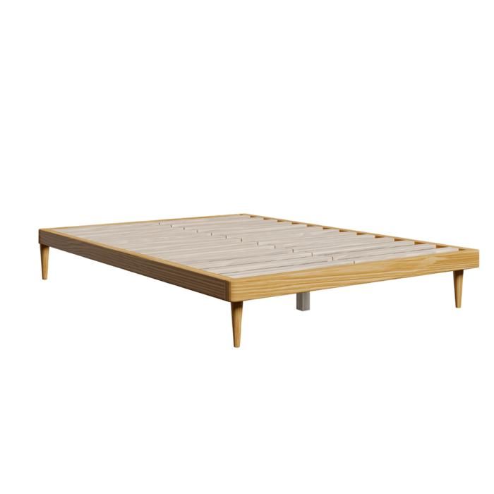 Hypnia - Sommier bois clair Alba finition chêne sommier inclus 140x190cm