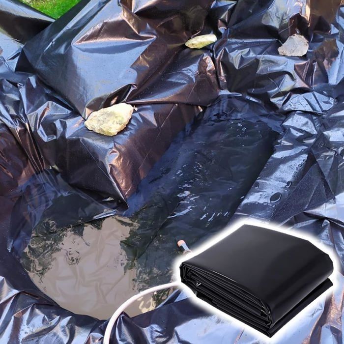 UCINNOVATE Bâche Robuste En Polyéthylène Imperméable De 14 Mm, 2 X 3 M – Bâche Noire Durable