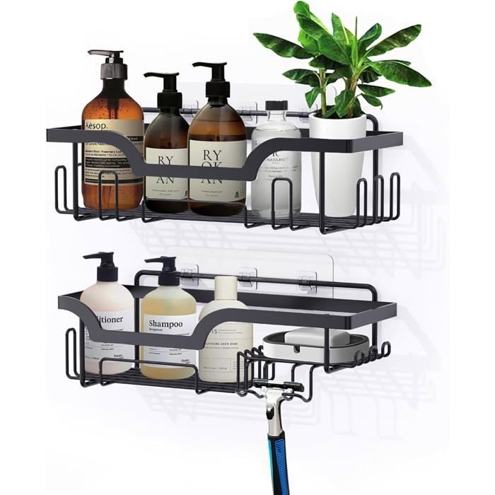 Etagère Douche D'angle Murale Et Sans Perçage (2 Voies) - Etagère Salle