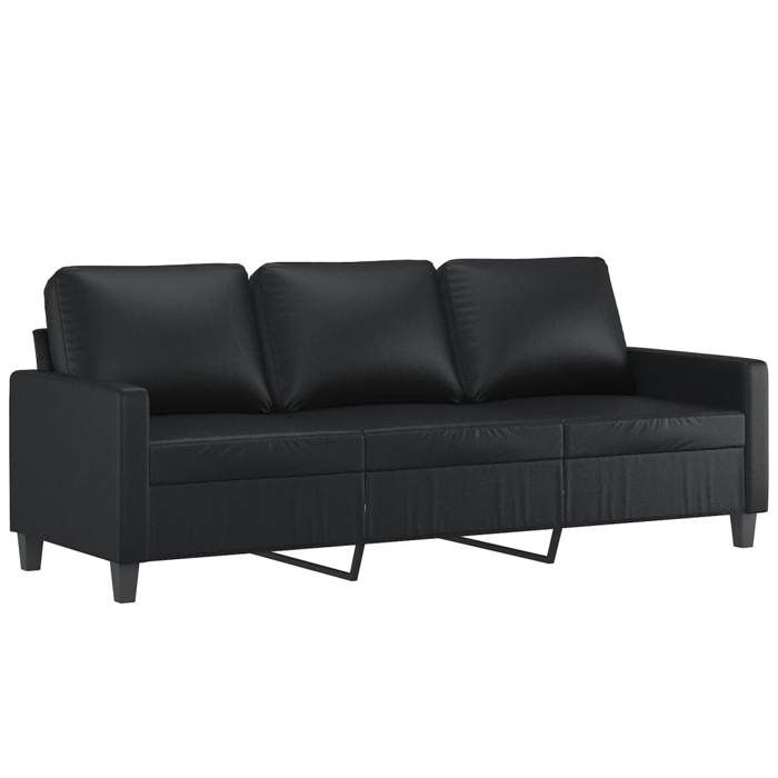 Printemps/été 2025 Canapé 3 places - JM - SOFA avec accoudoirs - Noir 180 cm Similicuir EU3275