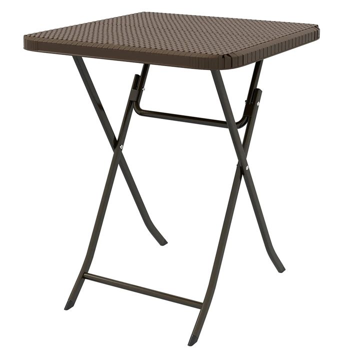 Table De Jardin Pliable 70x75x72 Cm - Blanc Ou Violet - Résistante Aux Intempéries