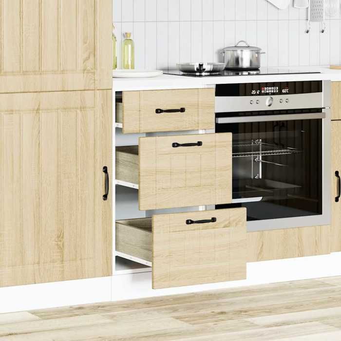 SOLOMOON@ Colonne cuisine - Armoire de cuisine Lucca - Meuble bas de cuisine - chêne sonoma bois ingénierie FR 1287