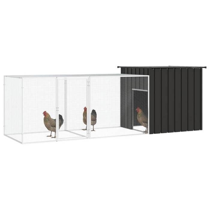 Comparer les prix de （SOLDES SEPT)Clapier lapin Enclos - Utilisations multiples - Poulailler Anthracite 300x91x100 cm Acier galvanisé &4996409