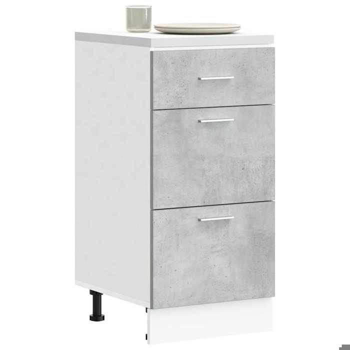 Gris Meuble bas de cuisine - mango - Colonne cuisine - Lyon Gris béton 40x46x81 5 cm Bois dingénierie FR1052