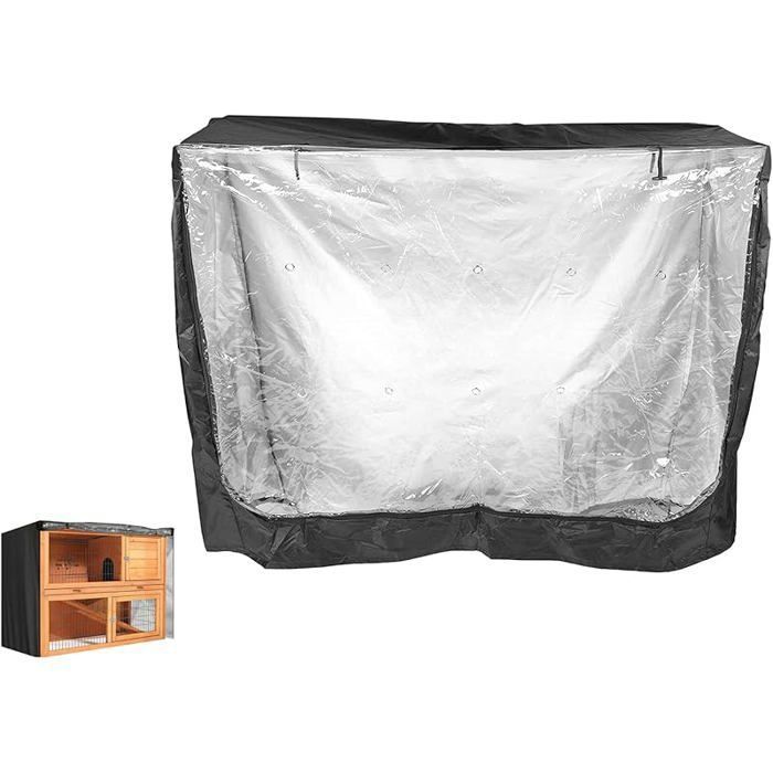 Universal Waterproof Rabbit Hutch Cover - Double Protection for Domestic Pets and Cats Black 122 x 50 x 105 cm HUTCH