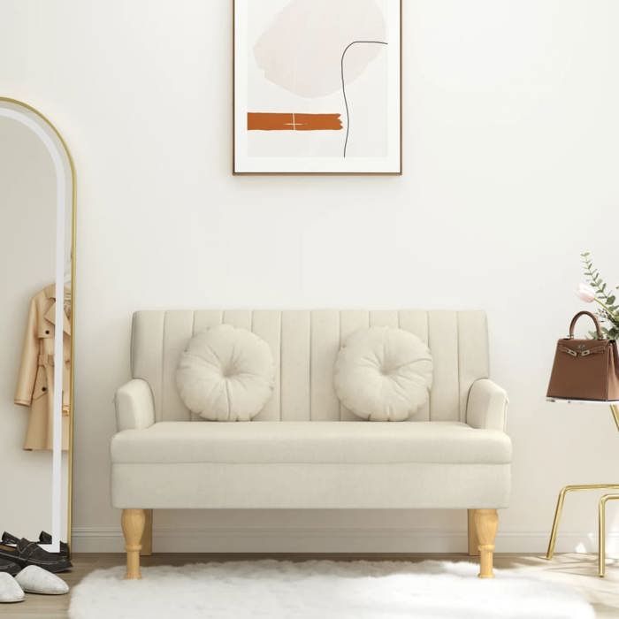 Banc banquette avec coussins - VIDAXL - 113x645x755 cm - Lin - Contemporain - 2 coussins inclus