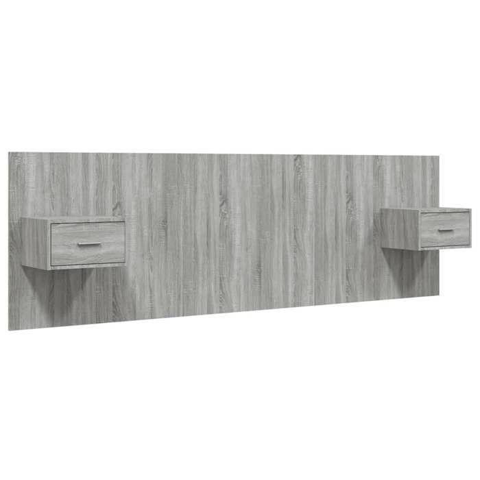 Tête de lit avec armoires - VIDAXL - Sonoma gris - Bois dingénierie - 160x15x80 cm - Tables de chevet flottantes